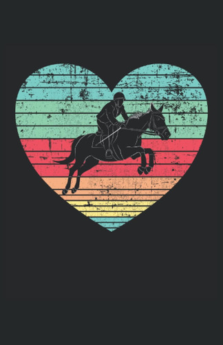 Libro: Retro Vintage Grunge Corazón Caballo Saltando Caballo