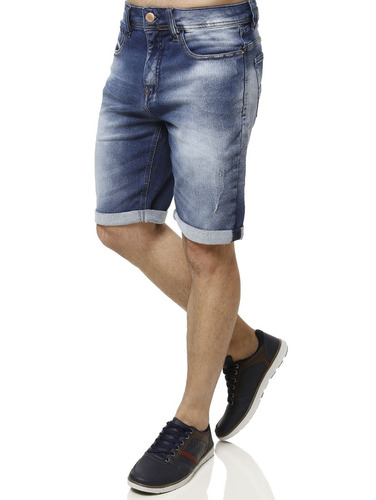 bermuda jeans moletom masculina