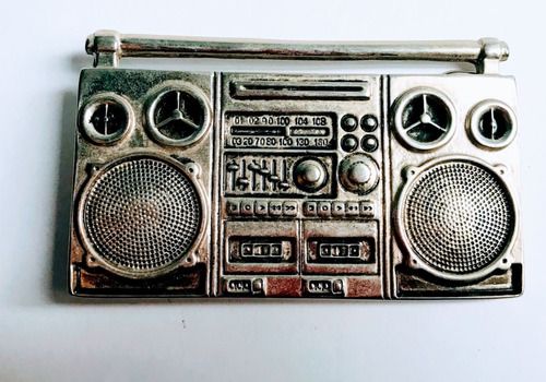 Hebilla De Radio Vintage Tipo Antiguo Cinturón De Piel