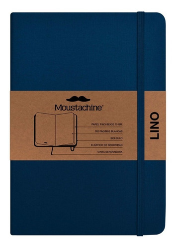Libreta Moustachine Classic Lino Azul Pocket A6