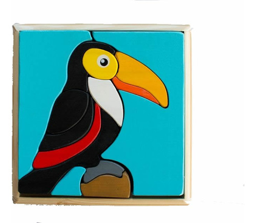 Rompecabezas Puzzle Tucan De Madera Comarca Didactico