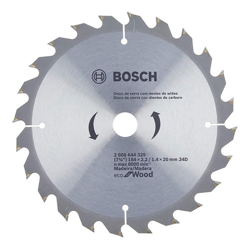 Disco De Serra Circular Eco 184mm 24 Dentes Bosch