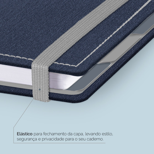 Caderno Disco Iscool Inteligente Médio Solid Touch Cor Aço Azul