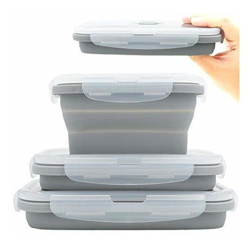 Duoyou - Caja Bento Plegable De Silicona Para Almuerzo, Cont