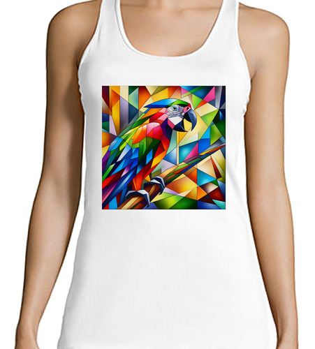 Musculosa Mujer Loro Cantar Estilo Cubista M2