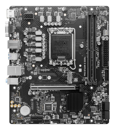 Msi Tarjeta Madre Pro B760m-e Ddr4 Lga 1700 2x Ddr4 1x M.2 Pcie 4.0 Micro Atx