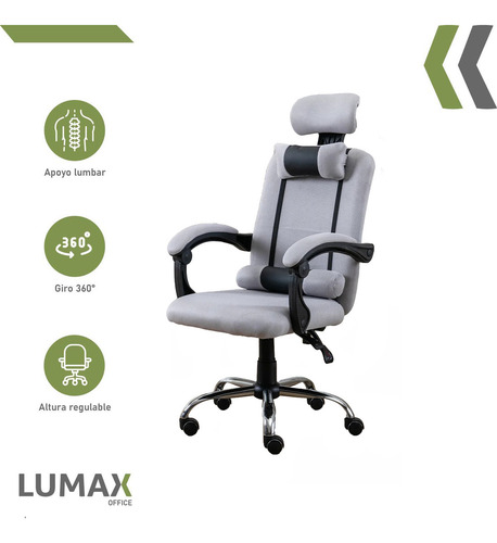 Silla Ejecutiva Wynn Con Respaldo Sin Reposapies Oficina Gris