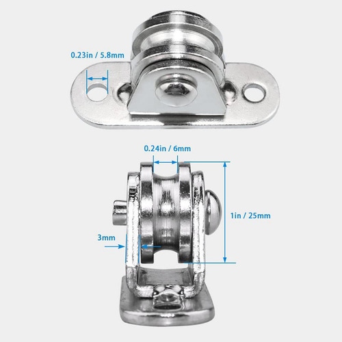 2 Pçs Pequeno De Polia Roda Diy Kit 304 Aço Inoxidável