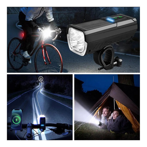 Kit Luz 4 Leds Solar Bicicleta Recargable