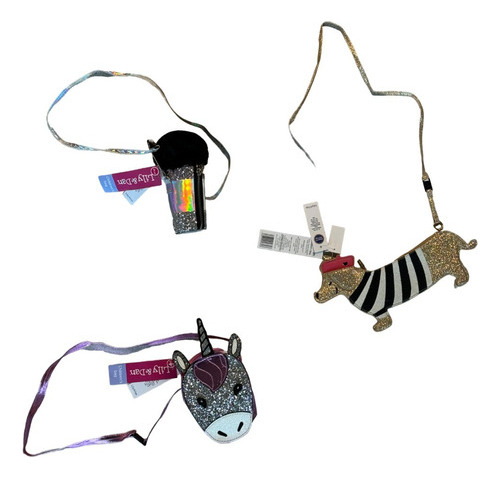 Set X 3 Carteritas Nena P Jugar Brillos Unicornios Fashion 