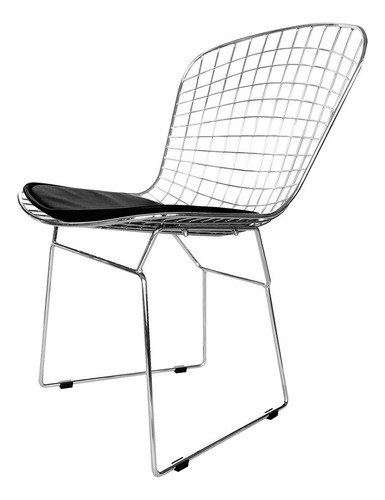 Silla Bertoia Cromada Plus - Desillas  Estructura de la silla Tapizado Negro