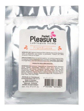 Lubricante Intimo Caliente Comestible Invima Sachet Sabores