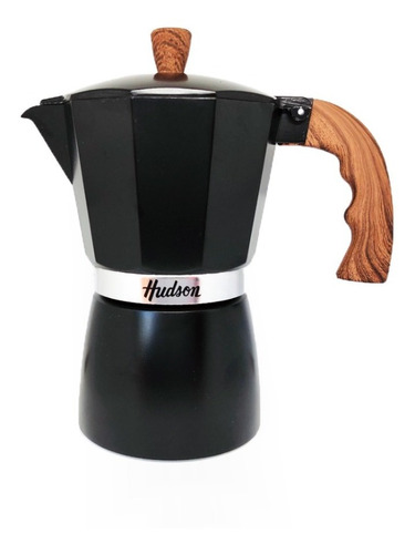 Cafetera Italiana Moka Hudson 6 Tazas Negra Barista