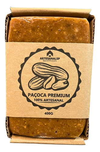 Doce Paçoca Caseira De Amendoim 100% Artesanal 400gr