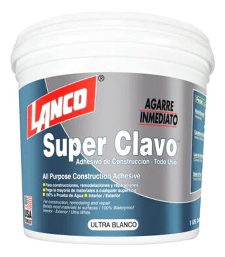 Adhesivo De Montaje 1kg (946ml) Lanco Super Clavo