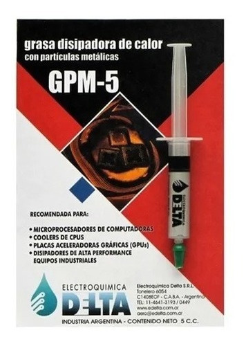 Grasa Disipadora Calor Termica Particula Metalica 5cc Delta