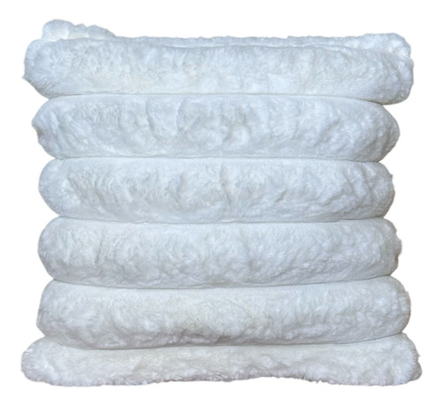 Combo X3 Almohadones Sillon Cama Tusor 40x40 Con Peludito Combo 9 - 15 - Canelon Natural
