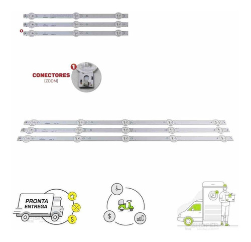 Kit 3 Barras De Led Tv Ph28c20d Ph28c20 Ph-28c20 Novo