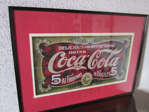 Antiguo Afiche Publicitario Coca Cola Año 1940 Muy Escaso (Usado)