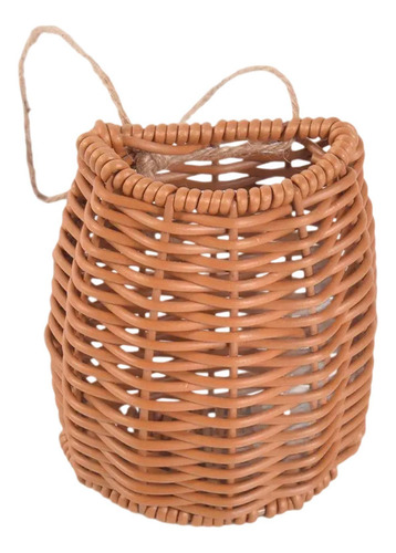 Canasta De Flores Tejida A Mano Cesta Colgante Basquero De