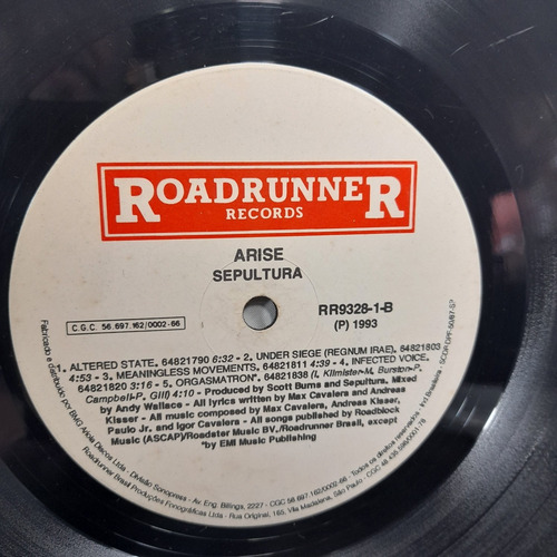 Imagem 7 de 8 de Vinil Lp Sepultura Arise Com Encarte Bom Estado