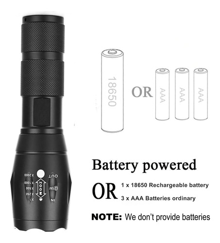 Linterna Led De Luz Roja De 1000 Lúmenes, Luz Táctica...