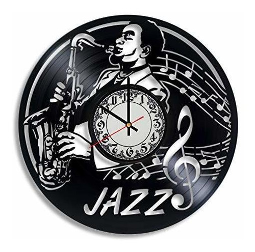 Jazz Lover Gift Reloj De Pared De Vinilo, Jazz Art, Jazz Vin