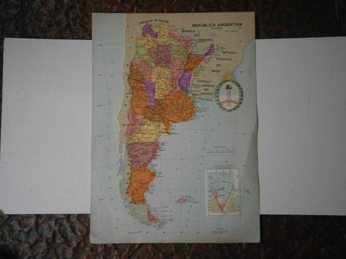 República Argentina . Alrededores Bs As . Mapa Antiguo 1947