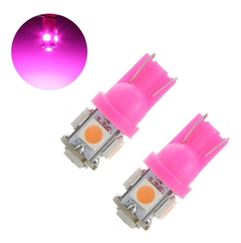 Led T10 5 Leds Rosa Ideal Hid Precio X Par