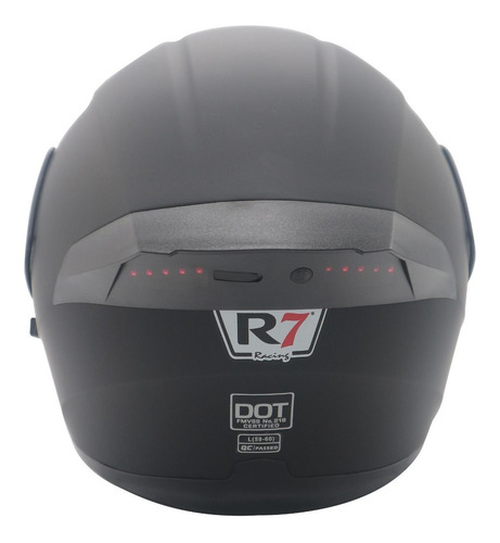 Imagen 3 de 8 de Casco Abatible Moto R7 Racing Unscarred Negro Mate Con Led