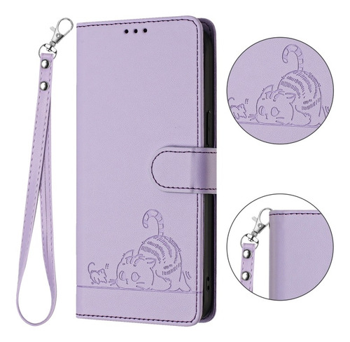 Funda Divertida Con Gato Y Ratón Para Samsung, Con Correa