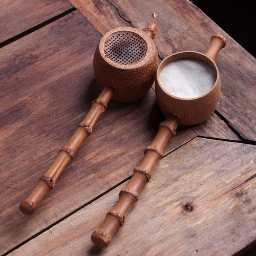 De Bambú Colador Suelta De Té De Agujero Bambú Accesorios