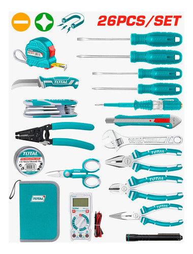 Bolso 26 Herramientas Manuales Elec. Total Tools Tkets0261