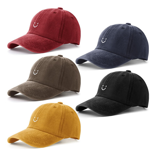 Gorra De Béisbol Vintage De Algodón Unisex De 5 Piezas Sombr