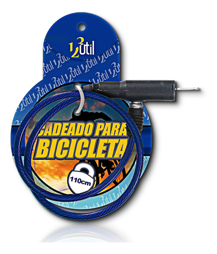 Cadeado Para Bicicleta Com Chave 123útil Original Cor:azul