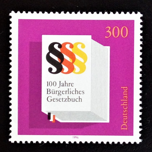 Alemania, Sello Mi 1874 100 Años Código Civil 96 Mint L16309
