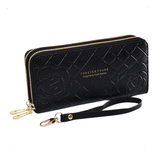 Billetera Porta Celular Mujer Tarjetero Mini Bag Cartera Color Negro