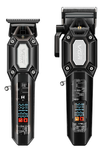 Combo Vgr Maquina Corte Pelo V-600 + Trimmer V-900 7000rpm Color Negro