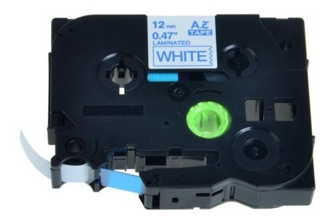 Imagen 3 de 5 de 10pk Tze233 Azul En La Cinta De Sello Blanco 12mm Para P-tou