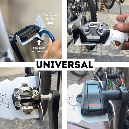 Imagem 5 de 10 de 3 Suportes De Parede Para 3 Bicicletas Com Bases Articuladas Cor Branco