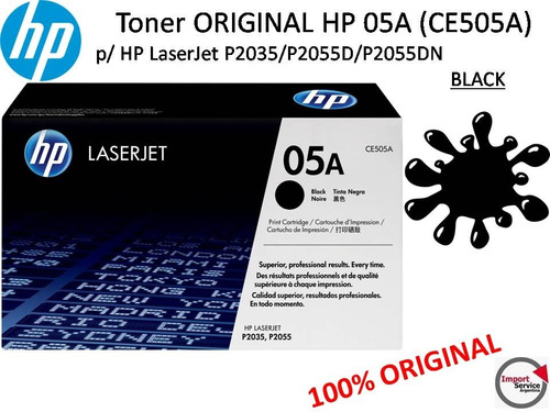 Toner Original Hp 05a (ce505a) P/ Hp Laserjet  / Negro