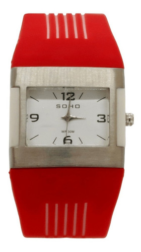 Reloj Pulsera Dama Mujer Análogo Malla Goma Soho Ch74