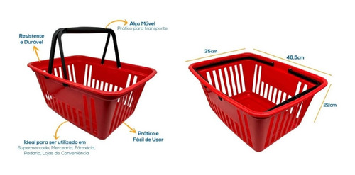 10 Cesta Grande 21,4l Mercado Supermercado