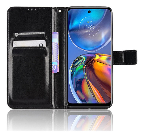 Funda Tipo Cartera De Piel Con Tapa Para Motorola E32