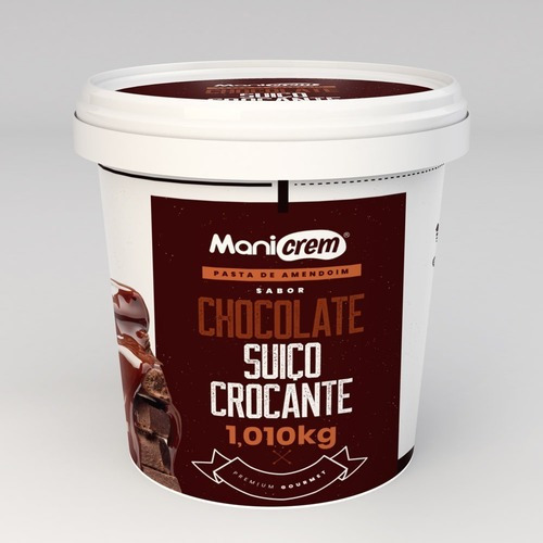 Imagem 1 de 3 de Manicrem Pasta De Amendoim Sabor Chocolate Suiço 1,010kg