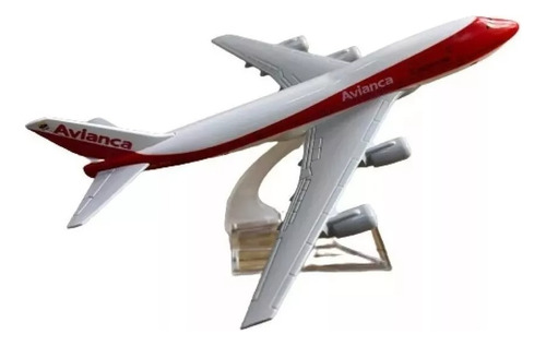 Avión Avianca A Escala 1:400 B747 De 15cms Metalico Base