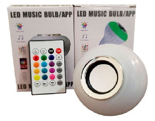 Lámpara Led 12w Rgb Foco Parlante Bluetooth Control Remoto