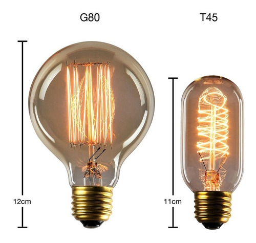 Imagem 4 de 8 de 2x Lâmpada Vintage Retrô - T. Edison - Filamento De Carbono