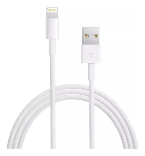 Cable Carga Usb Compatible Lightning iPhone Datos Color Blanco