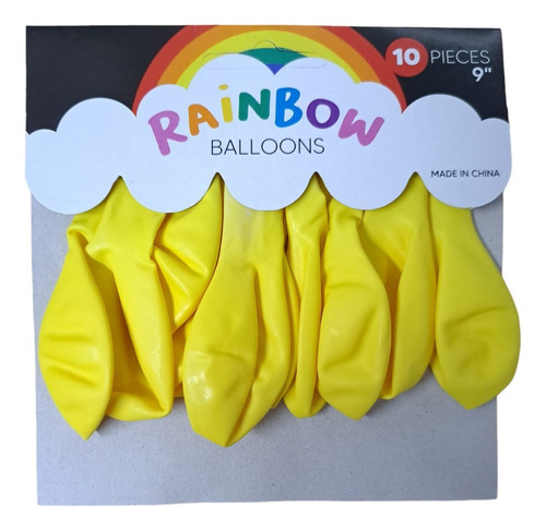 Globos Latex 9'' Standard Colores X 10 - Cienfuegos - Color Amarillo Estandar